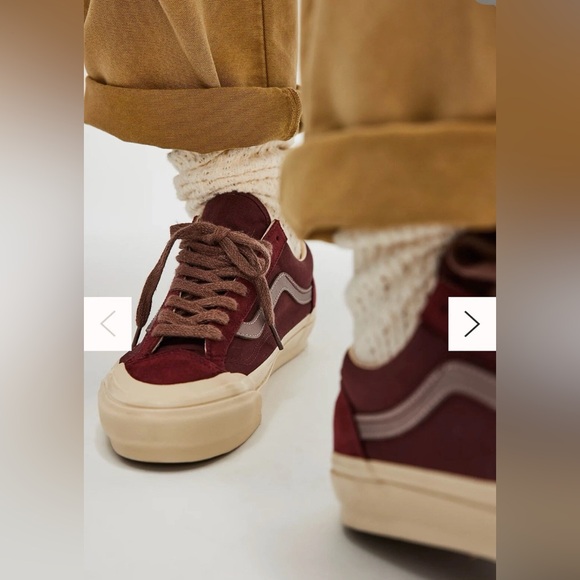 Vans Shoes - Vans Burgundy and Cream Sneakers free people exclusive